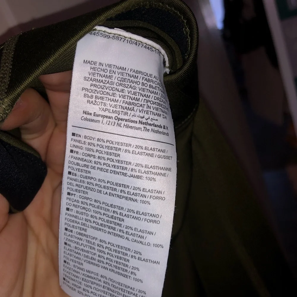 NIKE PRO khaki leggings size UK M - Picture 10 of 11